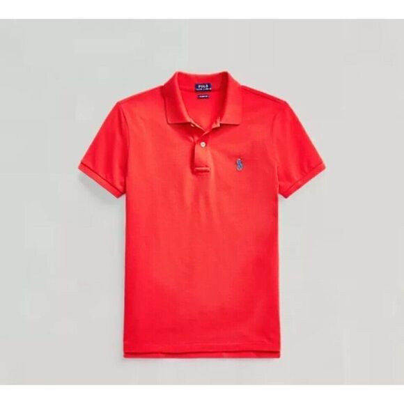 Polo Ralph Lauren Classic Fit Mesh Polo Shirt Womens Small Red 211506471104